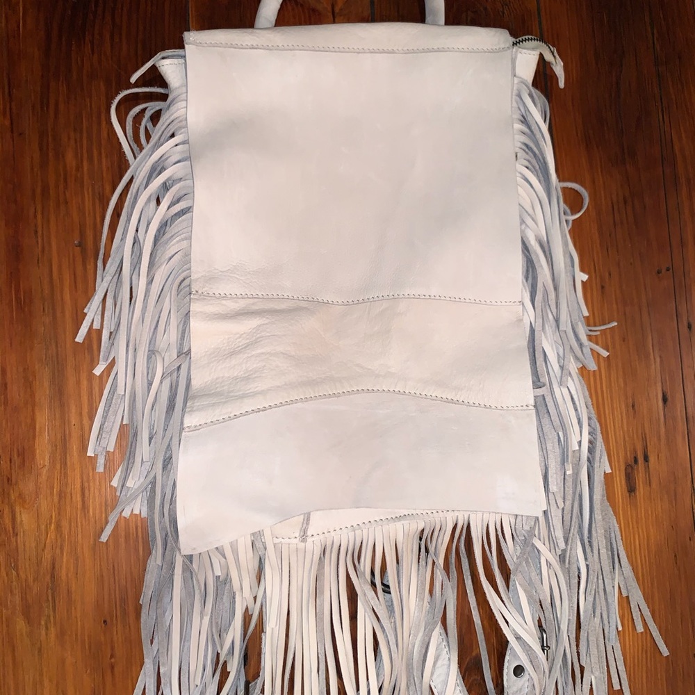 Suede fringe backpack